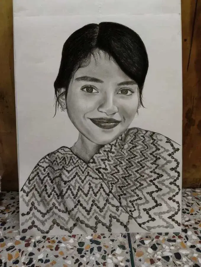Pencil Sketch vs Charcoal Portrait Comparison