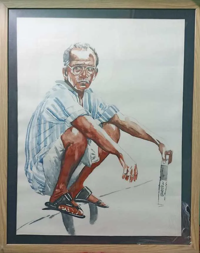 Framed watercolor painting ready for delivery in Delhi
