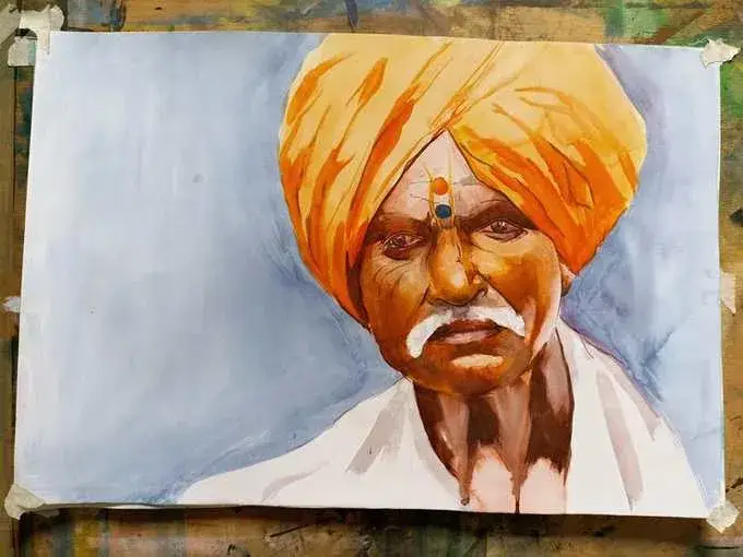 Vibrant Watercolor Portrait Painting from photo by Deepak's Art